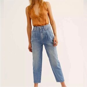 Free People Faded Love Pleated Jeans